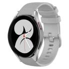 For Samsung Galaxy Watch4 40mm 20mm Plaid Solid Color Silicone Watch Band(Grey) - 1