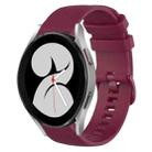 For Samsung Galaxy Watch4 40mm 20mm Plaid Solid Color Silicone Watch Band(Burgundy) - 1