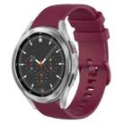 For Samsung Galaxy Watch4 Classic 46mm 20mm Plaid Solid Color Silicone Watch Band(Burgundy) - 1