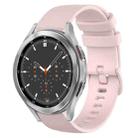 For Samsung Galaxy Watch4 Classic 46mm 20mm Plaid Solid Color Silicone Watch Band(Pink) - 1