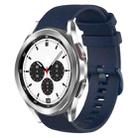 For Samsung Galaxy Watch4 Classic 42mm 20mm Plaid Solid Color Silicone Watch Band(Midnight Blue) - 1