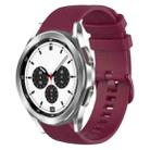 For Samsung Galaxy Watch4 Classic 42mm 20mm Plaid Solid Color Silicone Watch Band(Burgundy) - 1