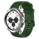 For Samsung Galaxy Watch4 Classic 42mm 20mm Plaid Solid Color Silicone Watch Band(Amy Green) - 1