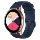 For Samsung Galaxy Watch Active 2 20mm Plaid Solid Color Silicone Watch Band(Midnight Blue) - 1
