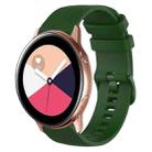 For Samsung Galaxy Watch Active 2 20mm Plaid Solid Color Silicone Watch Band(Amy Green) - 1