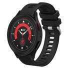 For Samsung Galaxy Watch5 40mm 20mm Twill Solid Color Silicone Watch Band(Black) - 1