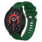 For Samsung Galaxy Watch5 40mm 20mm Twill Solid Color Silicone Watch Band(Green) - 1