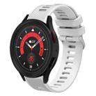 For Samsung Galaxy Watch5 44mm 20mm Twill Solid Color Silicone Watch Band(White) - 1