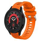 For Samsung Galaxy Watch5 44mm 20mm Twill Solid Color Silicone Watch Band(Orange) - 1