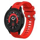 For Samsung Galaxy Watch5 44mm 20mm Twill Solid Color Silicone Watch Band(Red) - 1