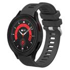 For Samsung Galaxy Watch5 44mm 20mm Twill Solid Color Silicone Watch Band(Grey) - 1