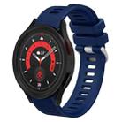 For Samsung Galaxy Watch5 44mm 20mm Twill Solid Color Silicone Watch Band(Midnight Blue) - 1