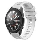 For Samsung Galaxy Watch5 Pro  45mm 20mm Twill Solid Color Silicone Watch Band(White) - 1