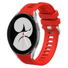 For Samsung Galaxy Watch4 40mm 20mm Twill Solid Color Silicone Watch Band(Red) - 1