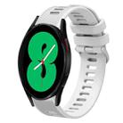 For Samsung Galaxy Watch4 44mm 20mm Twill Solid Color Silicone Watch Band(White) - 1