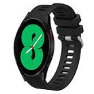For Samsung Galaxy Watch4 44mm 20mm Twill Solid Color Silicone Watch Band(Black) - 1