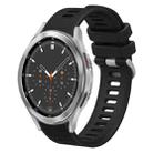 For Samsung Galaxy Watch4 Classic 46mm 20mm Twill Solid Color Silicone Watch Band(Black) - 1