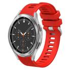 For Samsung Galaxy Watch4 Classic 46mm 20mm Twill Solid Color Silicone Watch Band(Red) - 1