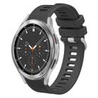 For Samsung Galaxy Watch4 Classic 46mm 20mm Twill Solid Color Silicone Watch Band(Grey) - 1