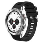 For Samsung Galaxy Watch4 Classic 42mm 20mm Twill Solid Color Silicone Watch Band(Black) - 1