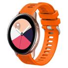 For Samsung Galaxy Watch Active 2 20mm Twill Solid Color Silicone Watch Band(Orange) - 1