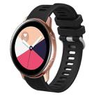 For Samsung Galaxy Watch Active 2 20mm Twill Solid Color Silicone Watch Band(Black) - 1
