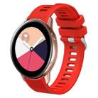 For Samsung Galaxy Watch Active 2 20mm Twill Solid Color Silicone Watch Band(Red) - 1