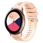 For Samsung Galaxy Watch Active 2 20mm Twill Solid Color Silicone Watch Band(Pink) - 1