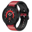 For Samsung Galaxy Watch 5 44mm 20mm Silicone Adhesive Leather Watch Band(Red) - 1