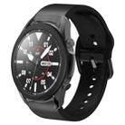 For Samsung Galaxy Watch 5 Pro 45mm 20mm Silicone Adhesive Leather Watch Band(Black) - 1