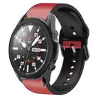 For Samsung Galaxy Watch 5 Pro 45mm 20mm Silicone Adhesive Leather Watch Band(Red) - 1