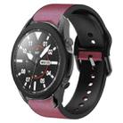 For Samsung Galaxy Watch 5 Pro 45mm 20mm Silicone Adhesive Leather Watch Band(Burgundy) - 1