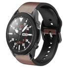 For Samsung Galaxy Watch 5 Pro 45mm 20mm Silicone Adhesive Leather Watch Band(Dark Brown) - 1