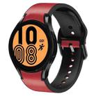 For Samsung Galaxy Watch 4 40mm 20mm Silicone Adhesive Leather Watch Band(Red) - 1