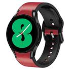 For Samsung Galaxy Watch 4 44mm 20mm Silicone Adhesive Leather Watch Band(Red) - 1