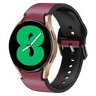 For Samsung Galaxy Watch 4 44mm 20mm Silicone Adhesive Leather Watch Band(Burgundy) - 1