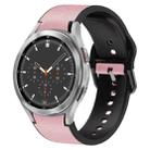 For Samsung Galaxy Watch 4 Classic 46mm 20mm Silicone Adhesive Leather Watch Band(Pink) - 1