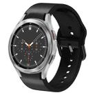 For Samsung Galaxy Watch 4 Classic 46mm 20mm Silicone Adhesive Leather Watch Band(Black) - 1