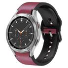 For Samsung Galaxy Watch 4 Classic 46mm 20mm Silicone Adhesive Leather Watch Band(Burgundy) - 1