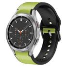 For Samsung Galaxy Watch 4 Classic 46mm 20mm Silicone Adhesive Leather Watch Band(Lime Color) - 1