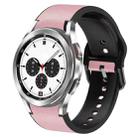 For Samsung Galaxy Watch 4 Classic 42mm 20mm Silicone Adhesive Leather Watch Band(Pink) - 1