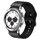 For Samsung Galaxy Watch 4 Classic 42mm 20mm Silicone Adhesive Leather Watch Band(Black) - 1