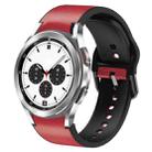 For Samsung Galaxy Watch 4 Classic 42mm 20mm Silicone Adhesive Leather Watch Band(Red) - 1
