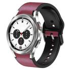 For Samsung Galaxy Watch 4 Classic 42mm 20mm Silicone Adhesive Leather Watch Band(Burgundy) - 1