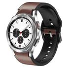 For Samsung Galaxy Watch 4 Classic 42mm 20mm Silicone Adhesive Leather Watch Band(Dark Brown) - 1