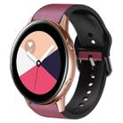 For Samsung Galaxy Watch Active 2 20mm Silicone Adhesive Leather Watch Band(Burgundy) - 1