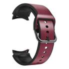 For Samsung Galaxy Watch Active 2 20mm Silicone Adhesive Leather Watch Band(Burgundy) - 2