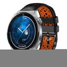 For Huawei Watch GT3 Pro 46mm 22mm Two-Color Breathable Silicone Watch Band(Black+Orange) - 1