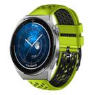 For Huawei Watch GT3 Pro 46mm 22mm Two-Color Breathable Silicone Watch Band(Lime+Black) - 1