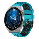 For Huawei Watch GT3 Pro 46mm 22mm Two-Color Breathable Silicone Watch Band(Skyblue+Black) - 1